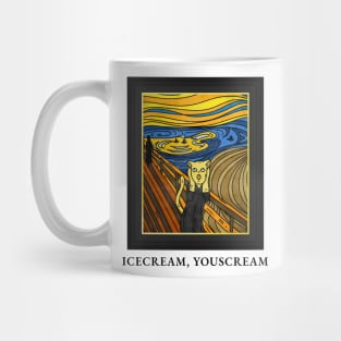 Ice cream, You scream The Scream Cat Funny Artwork Mug